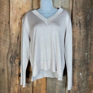 H&M Light Pink Shimmer Long Sleeved Sweater - Size Small